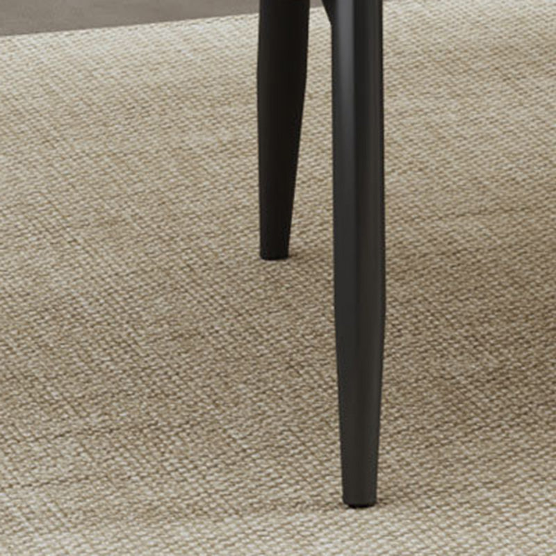Scandinavian Curved Leather Metal Dining Chair — Black / Light Gray