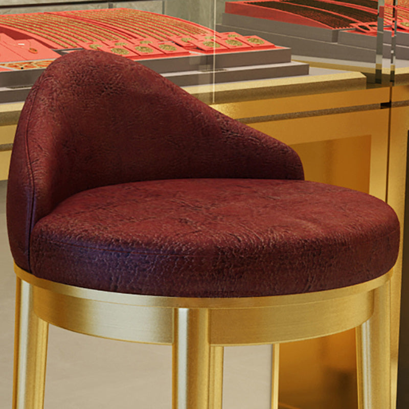 Minimalist Triangle Western Leather Bar Stool — Rose Gold