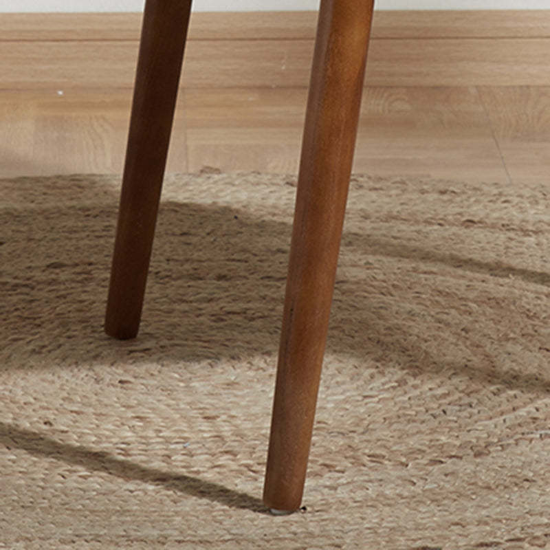 Chinese Curved Leather Solid Wood Dining Chair