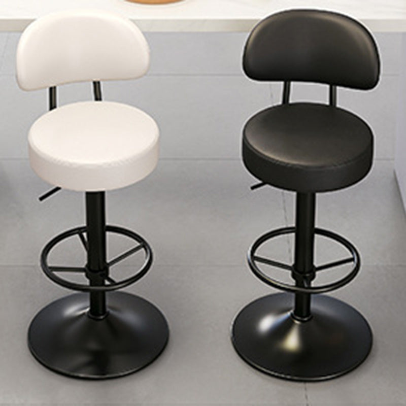 Minimalist Round Napa Leather Desk Chair — Orange