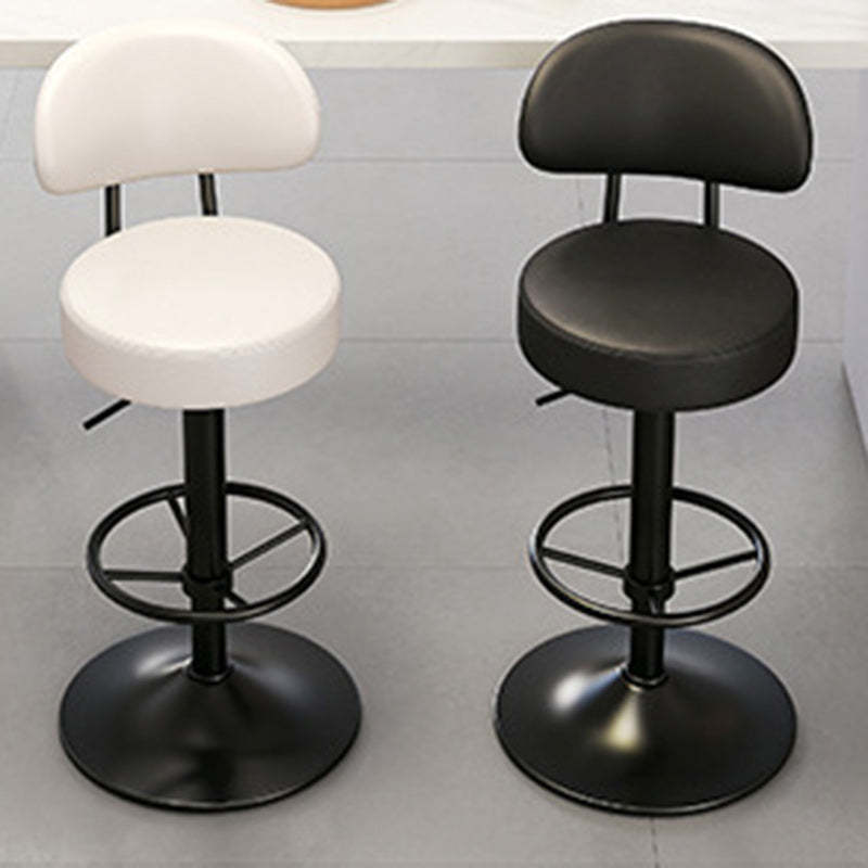 Minimalist Round Napa Leather Desk Chair — Orange