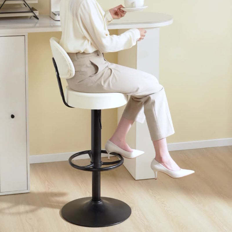 Minimalist Round Napa Leather Desk Chair