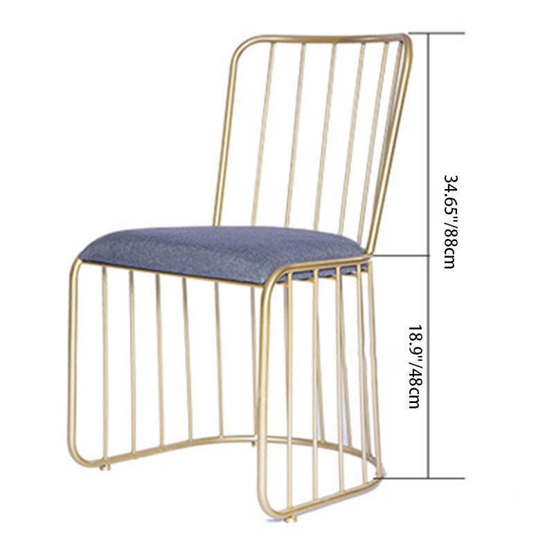 Scandinavian Openwork Leather Metal Dining Chair