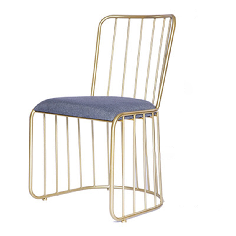 Scandinavian Openwork Leather Metal Dining Chair