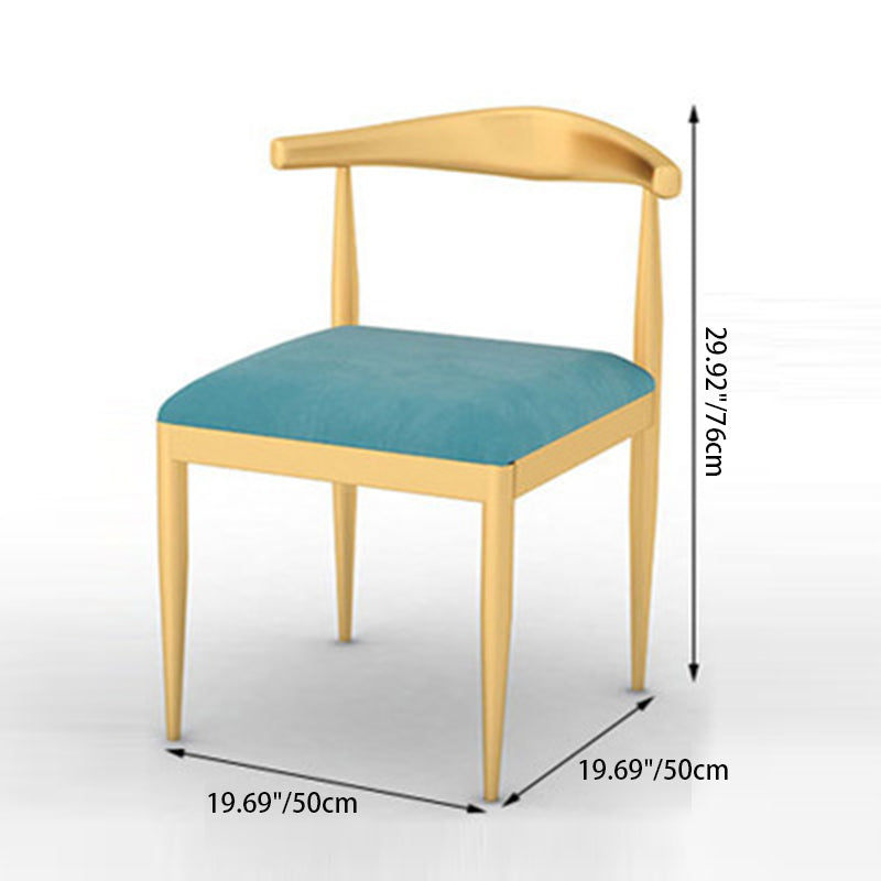Scandinavian Openwork Leather Metal Dining Chair