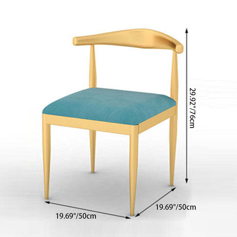 Scandinavian Openwork Leather Metal Dining Chair