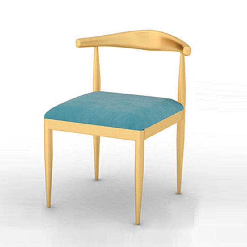 Scandinavian Openwork Leather Metal Dining Chair