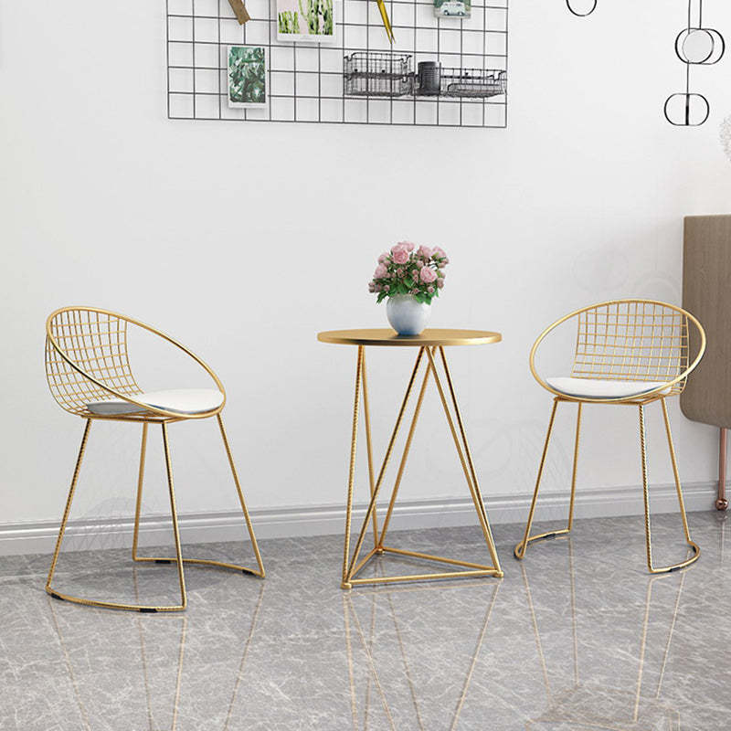 Lighom nordic openwork brass dining chairs & benches