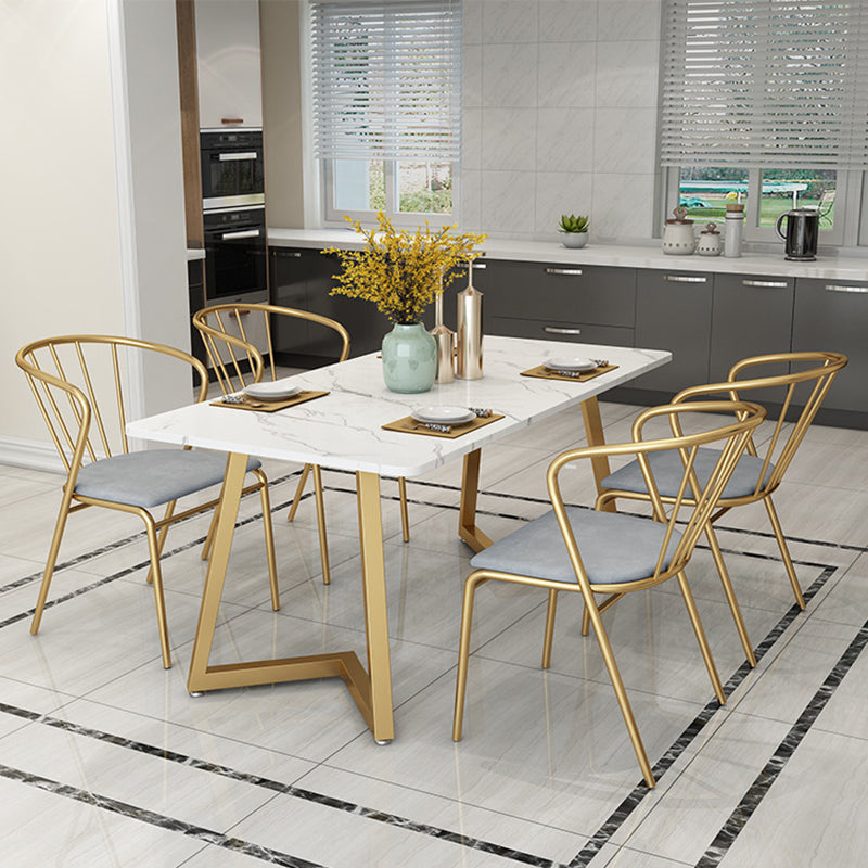 Scandinavian Openwork Leather Metal Dining Chair