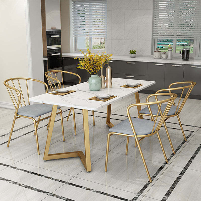 Scandinavian Openwork Leather Metal Dining Chair