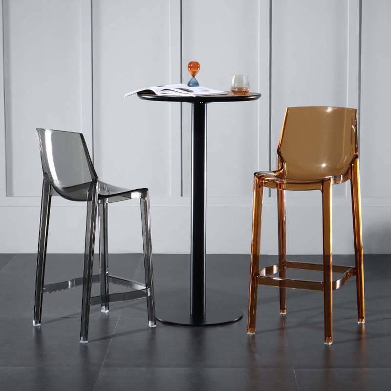 Scandinavian Curved Acrylic Bar Stool — Transparent Brown