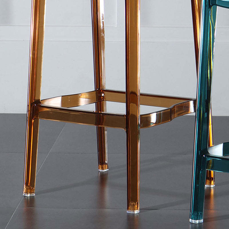 Scandinavian Curved Acrylic Bar Stool — Transparent Gray