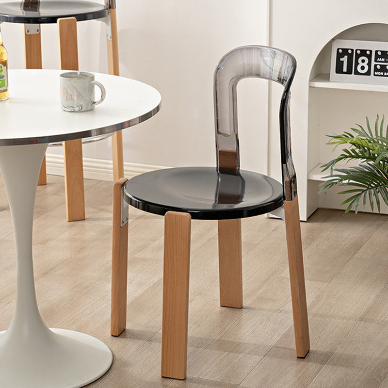 Minimalist Curved Wood Dining Chair