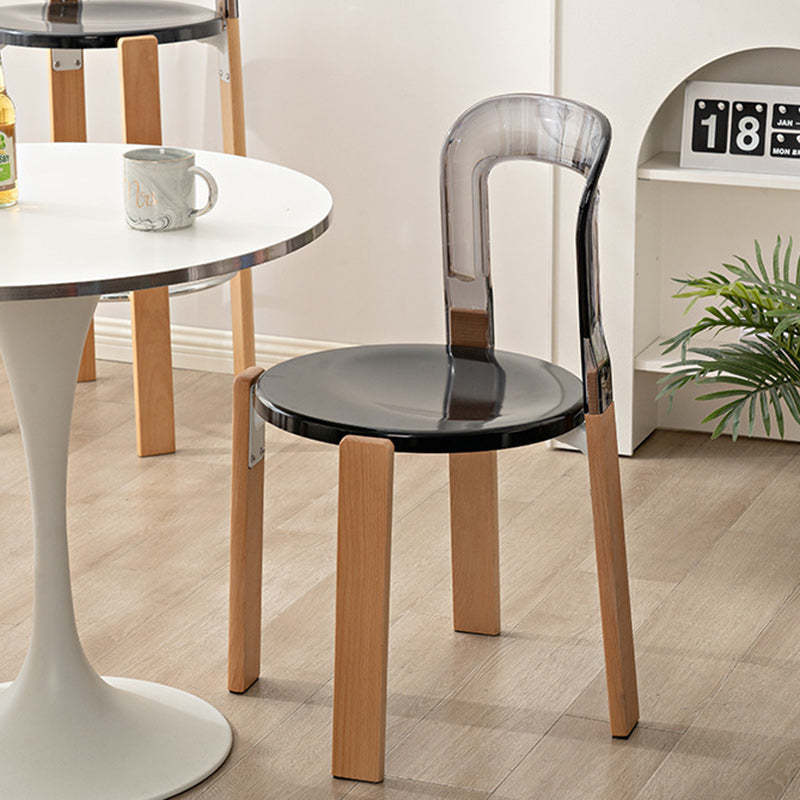 Minimalist Curved Wood Dining Chair