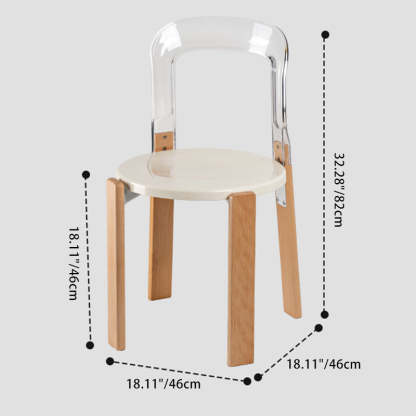 Minimalist Curved Wood Dining Chair — Smoke Gray / White