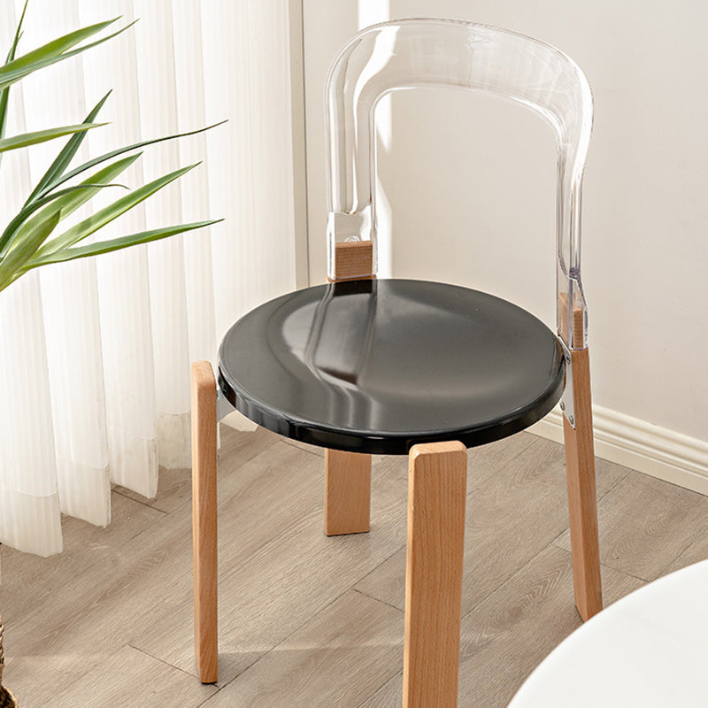 Minimalist Curved Wood Dining Chair