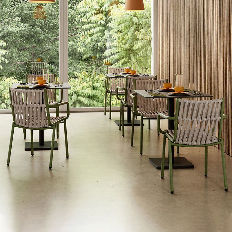 Rustic Hollow Rope Aluminum Dining Chair