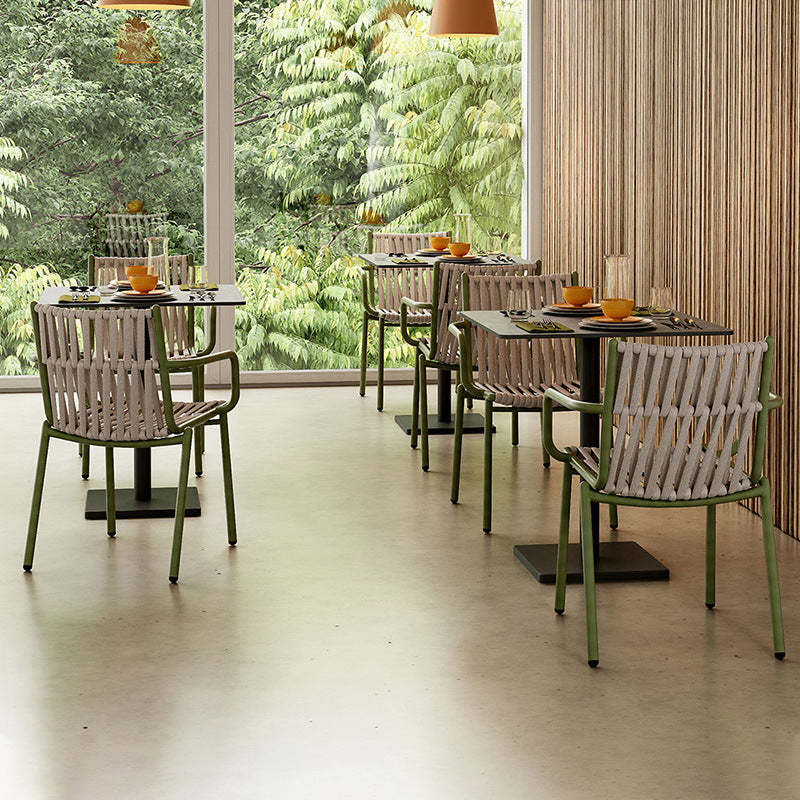 Rustic Hollow Rope Aluminum Dining Chair