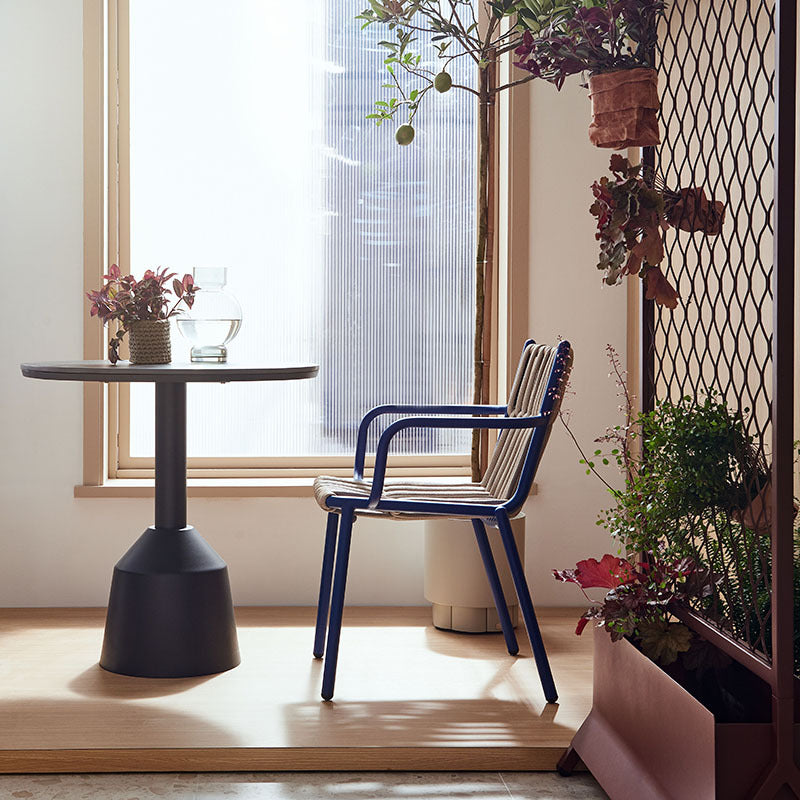Rustic Hollow Rope Aluminum Dining Chair