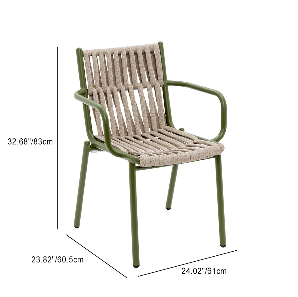 Rustic Hollow Rope Aluminum Dining Chair — Red