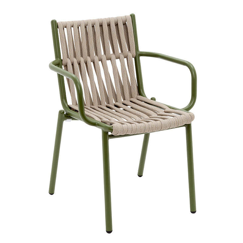 Rustic Hollow Rope Aluminum Dining Chair