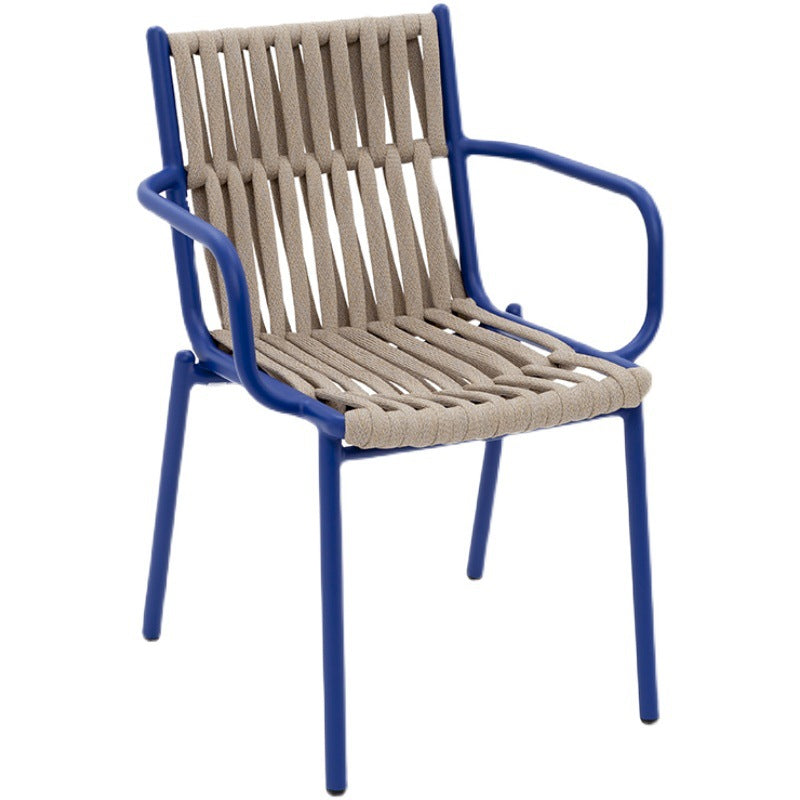 Rustic Hollow Rope Aluminum Dining Chair