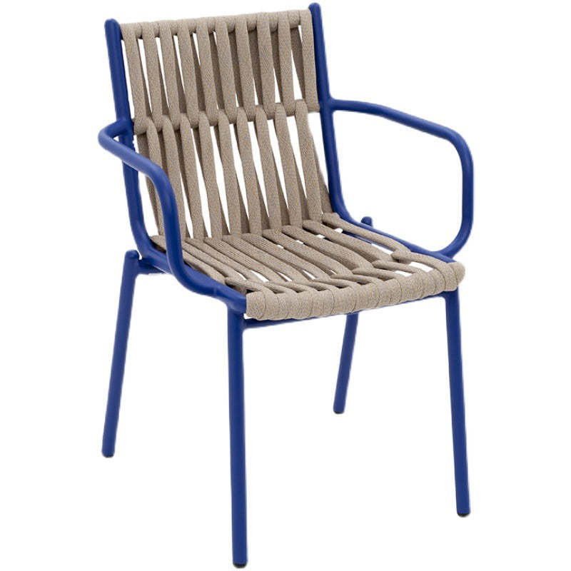 Rustic Hollow Rope Aluminum Dining Chair