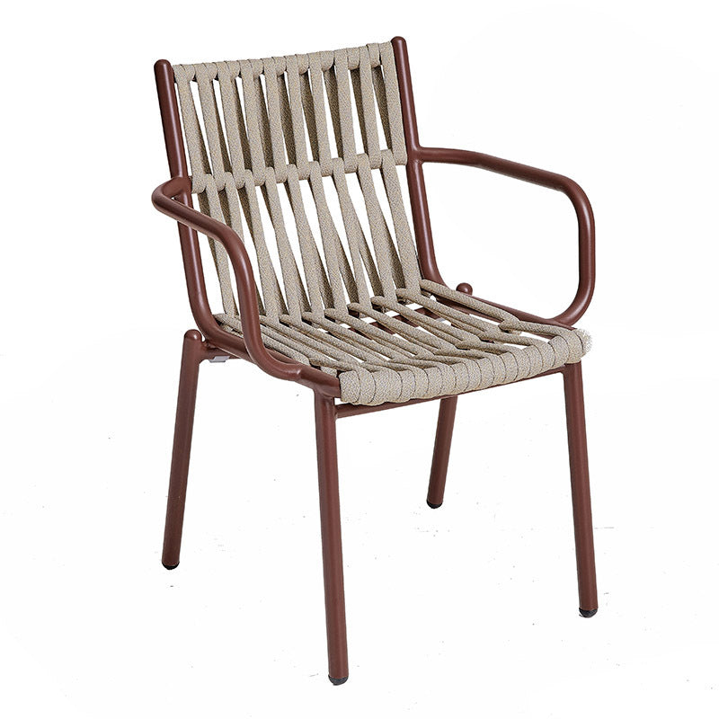 Rustic Hollow Rope Aluminum Dining Chair