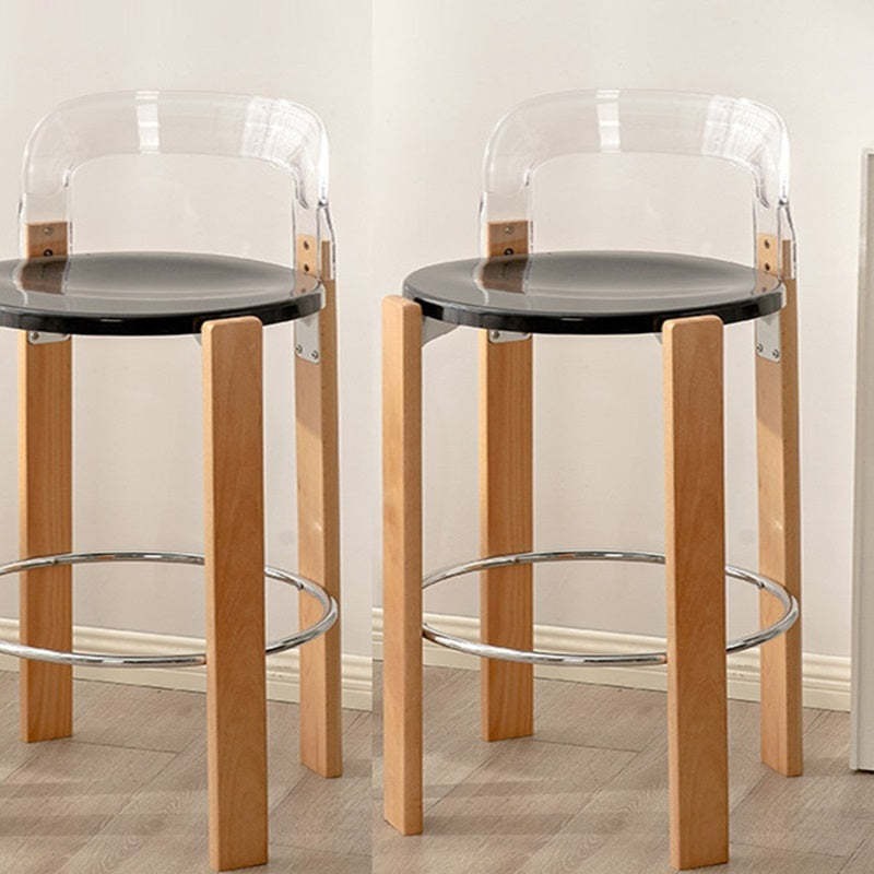 Chinese Bent Plastic Wood Dining Chair — Black