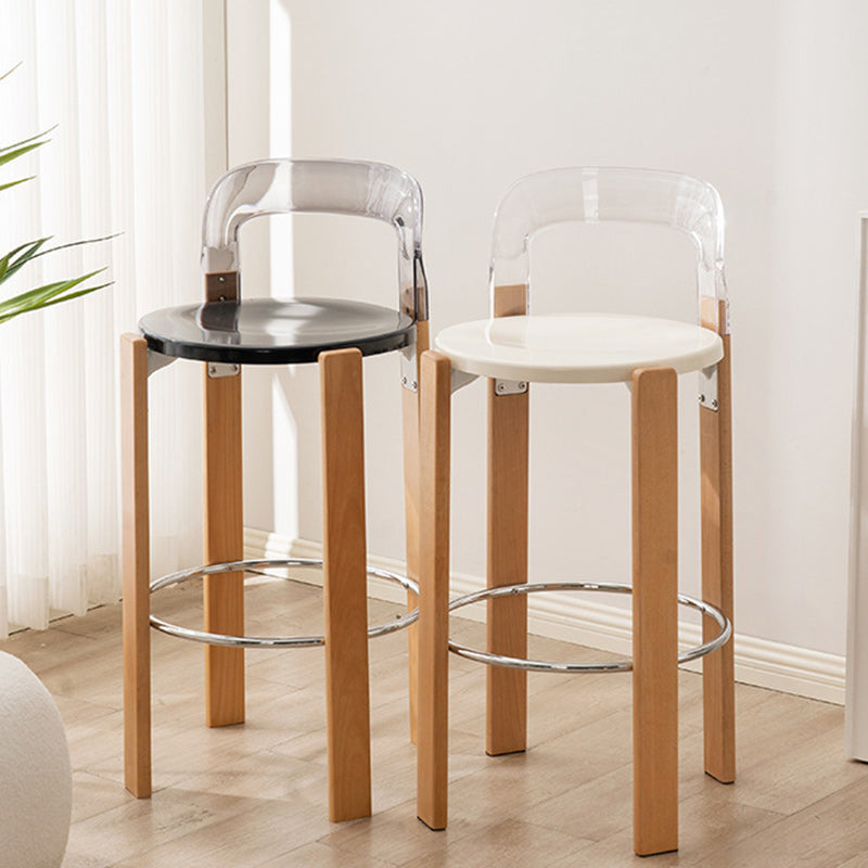 Chinese Bent Plastic Wood Dining Chair — White
