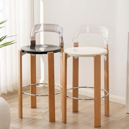 Chinese Bent Plastic Wood Dining Chair — White