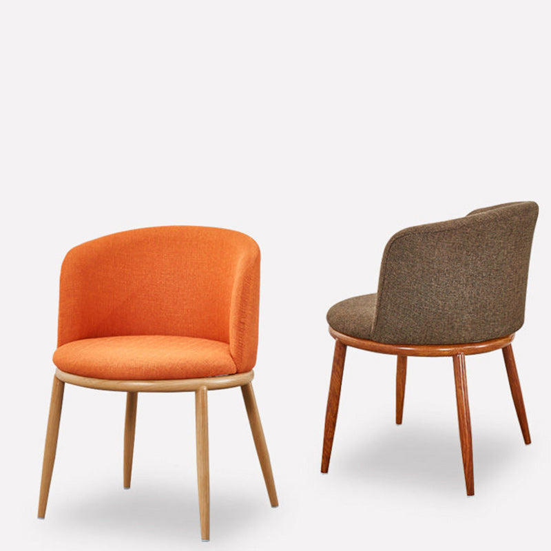 Scandinavian Curved Iron Wood Dining Chair
