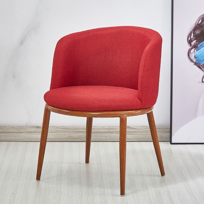 Scandinavian Curved Iron Wood Dining Chair — Gray