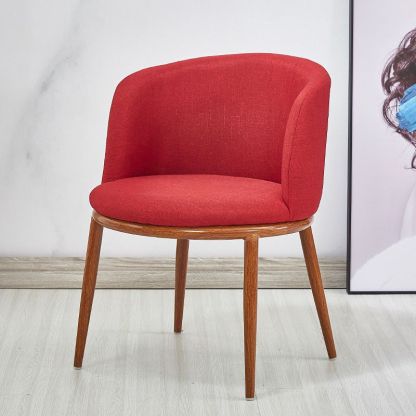 Scandinavian Curved Iron Wood Dining Chair — Gray
