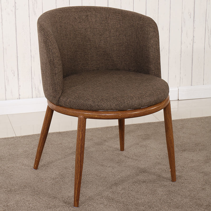 Scandinavian Curved Iron Wood Dining Chair — Green