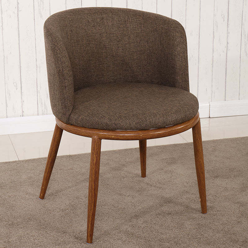 Scandinavian Curved Iron Wood Dining Chair — Green
