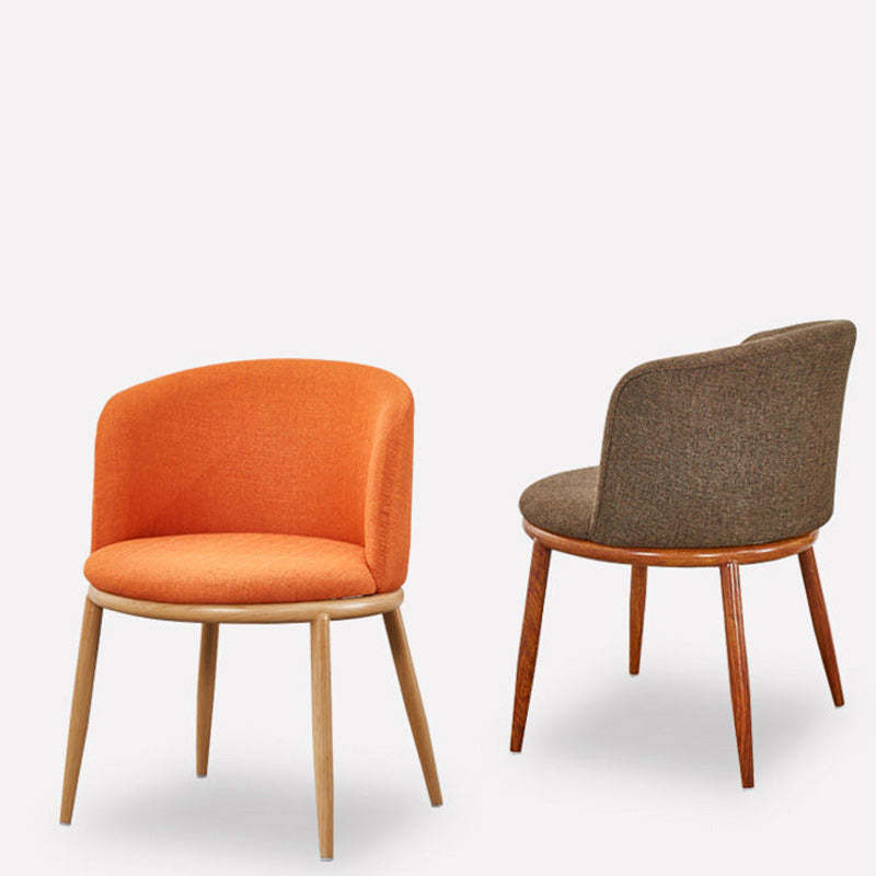 Scandinavian Curved Iron Wood Dining Chair