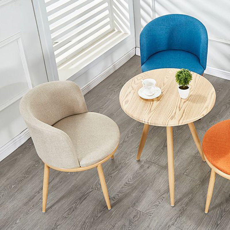 Scandinavian Curved Iron Wood Dining Chair
