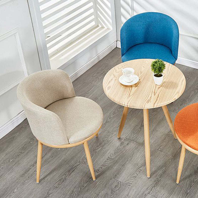 Scandinavian Curved Iron Wood Dining Chair — Brown