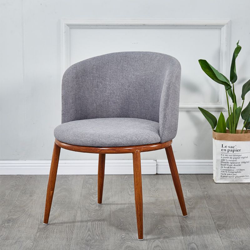 Scandinavian Curved Iron Wood Dining Chair