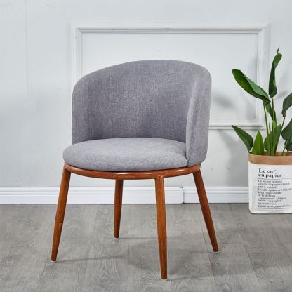 Scandinavian Curved Iron Wood Dining Chair