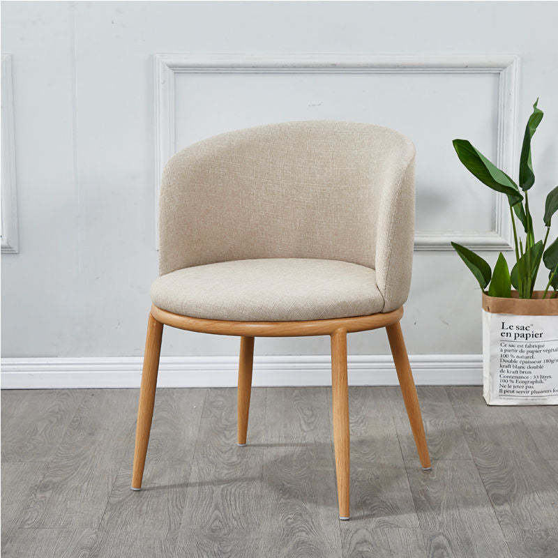 Scandinavian Curved Iron Wood Dining Chair
