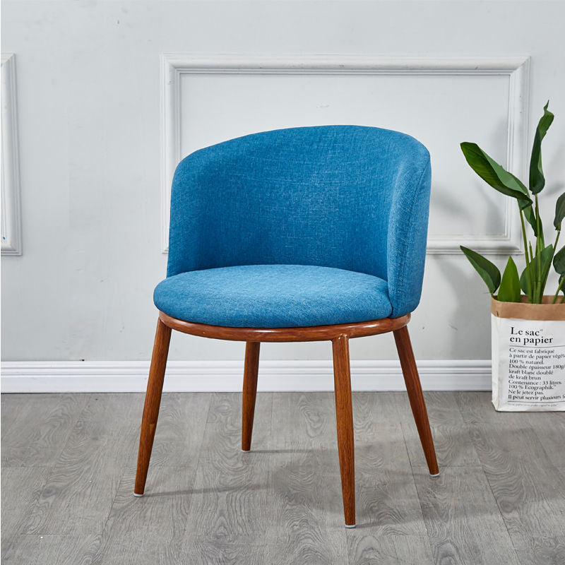 Scandinavian Curved Iron Wood Dining Chair