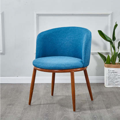 Scandinavian Curved Iron Wood Dining Chair