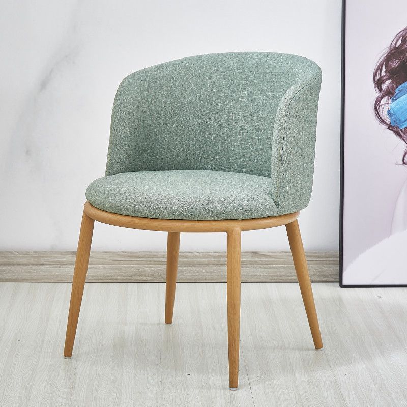 Scandinavian Curved Iron Wood Dining Chair