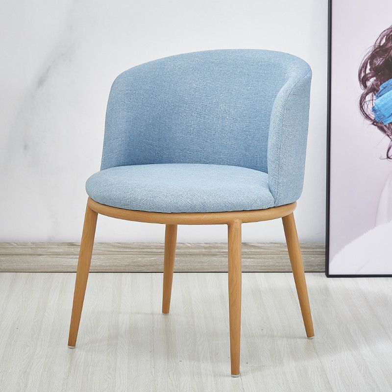 Scandinavian Curved Iron Wood Dining Chair
