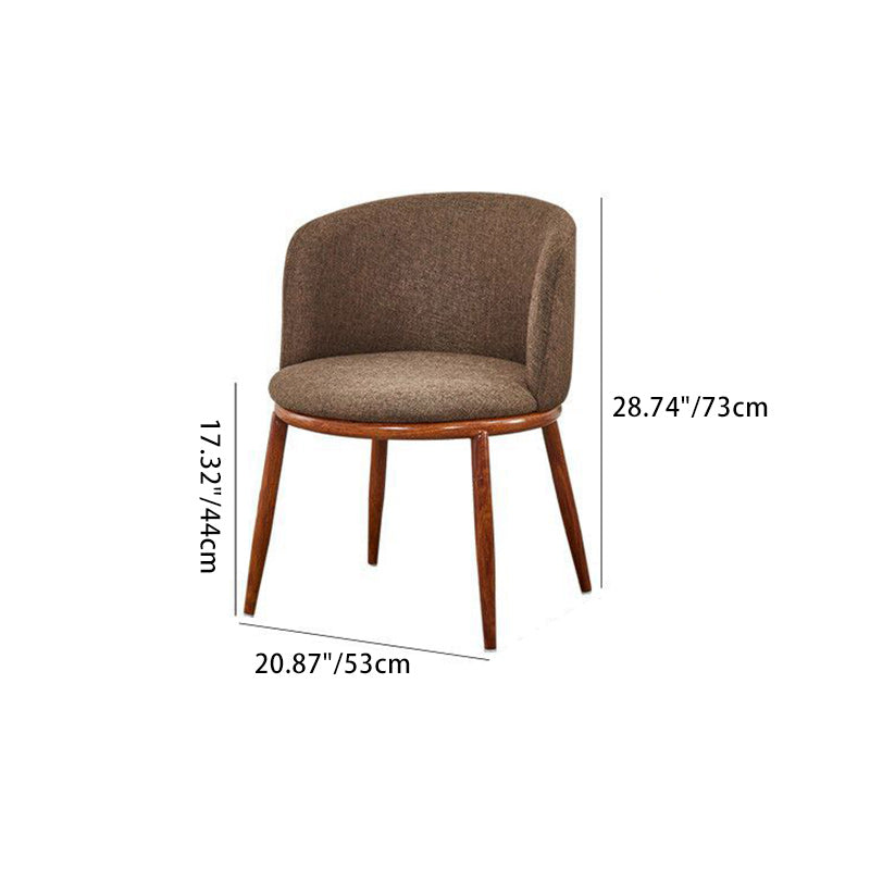 Scandinavian Curved Iron Wood Dining Chair — Orange