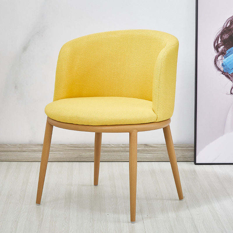 Scandinavian Curved Iron Wood Dining Chair