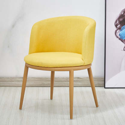Scandinavian Curved Iron Wood Dining Chair