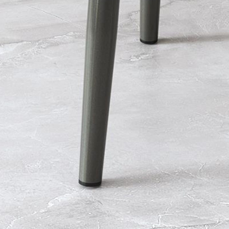 Scandinavian Curved Leather Iron Dining Chair